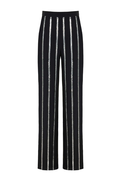 Metallic Striped Pants