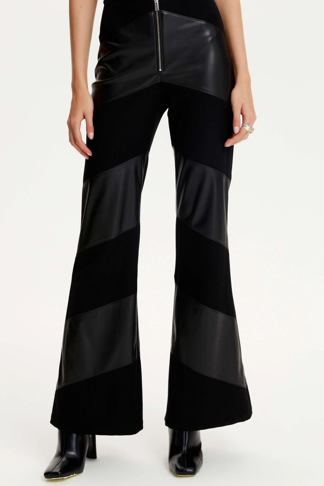 Two Toned High-Waisted Flare Pants