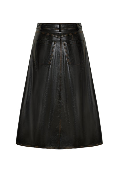 Tumbled Leather Skirt