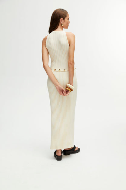 Ribbed Dress with Slits