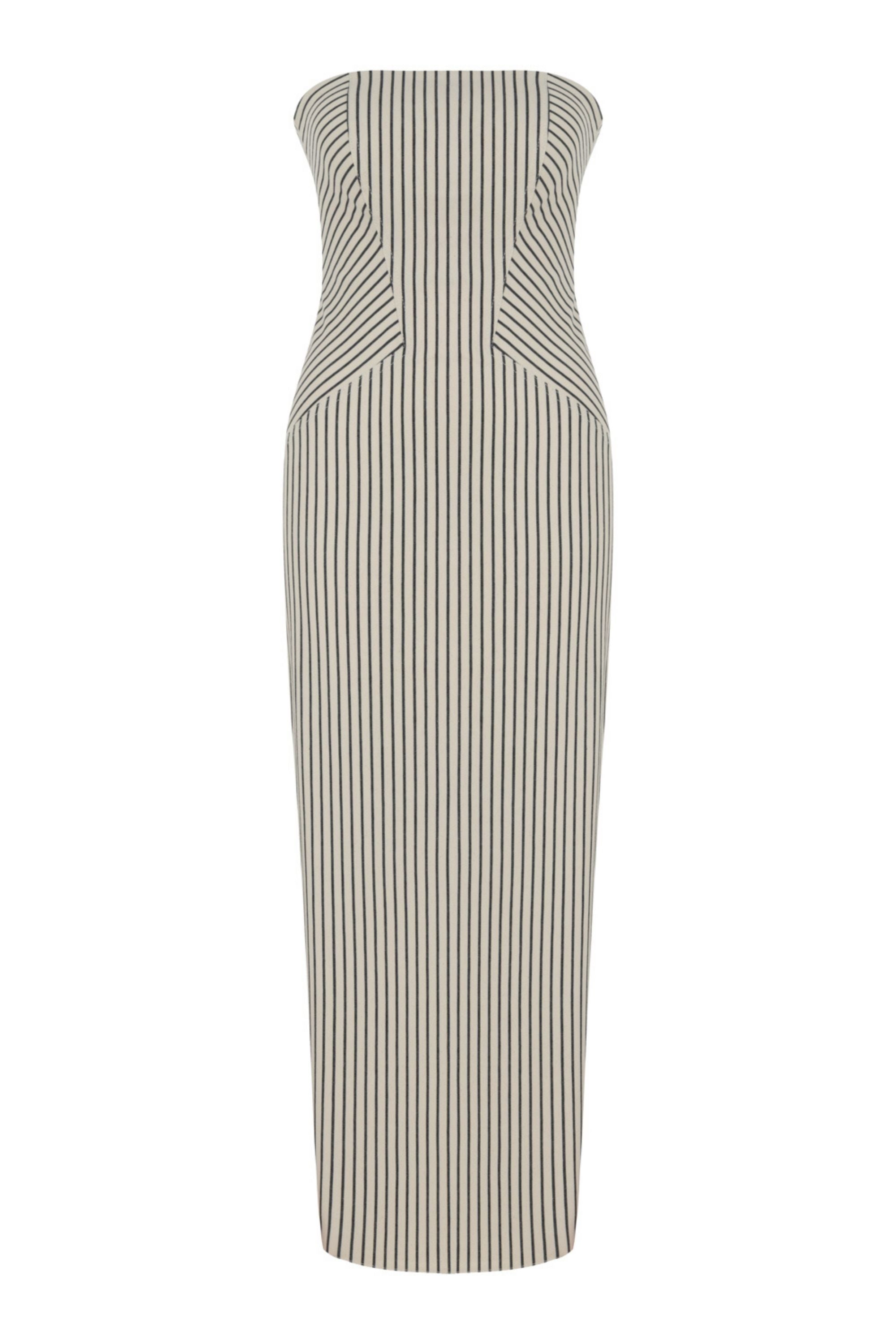 Striped Strapless Dress