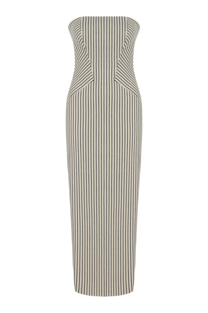 Striped Strapless Dress
