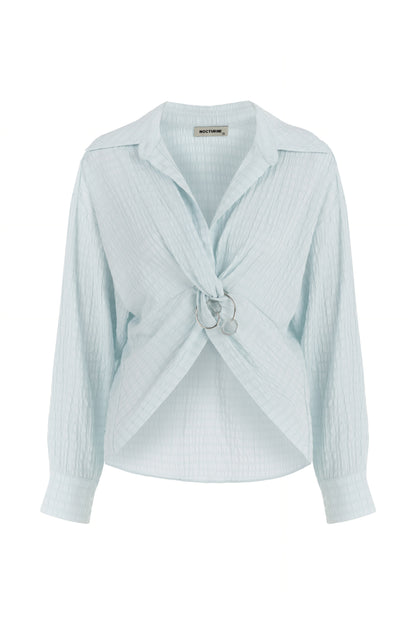 Textured Blouse with Front Knot