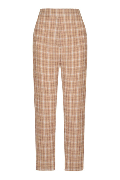 Tapered Fit Plaid Pants