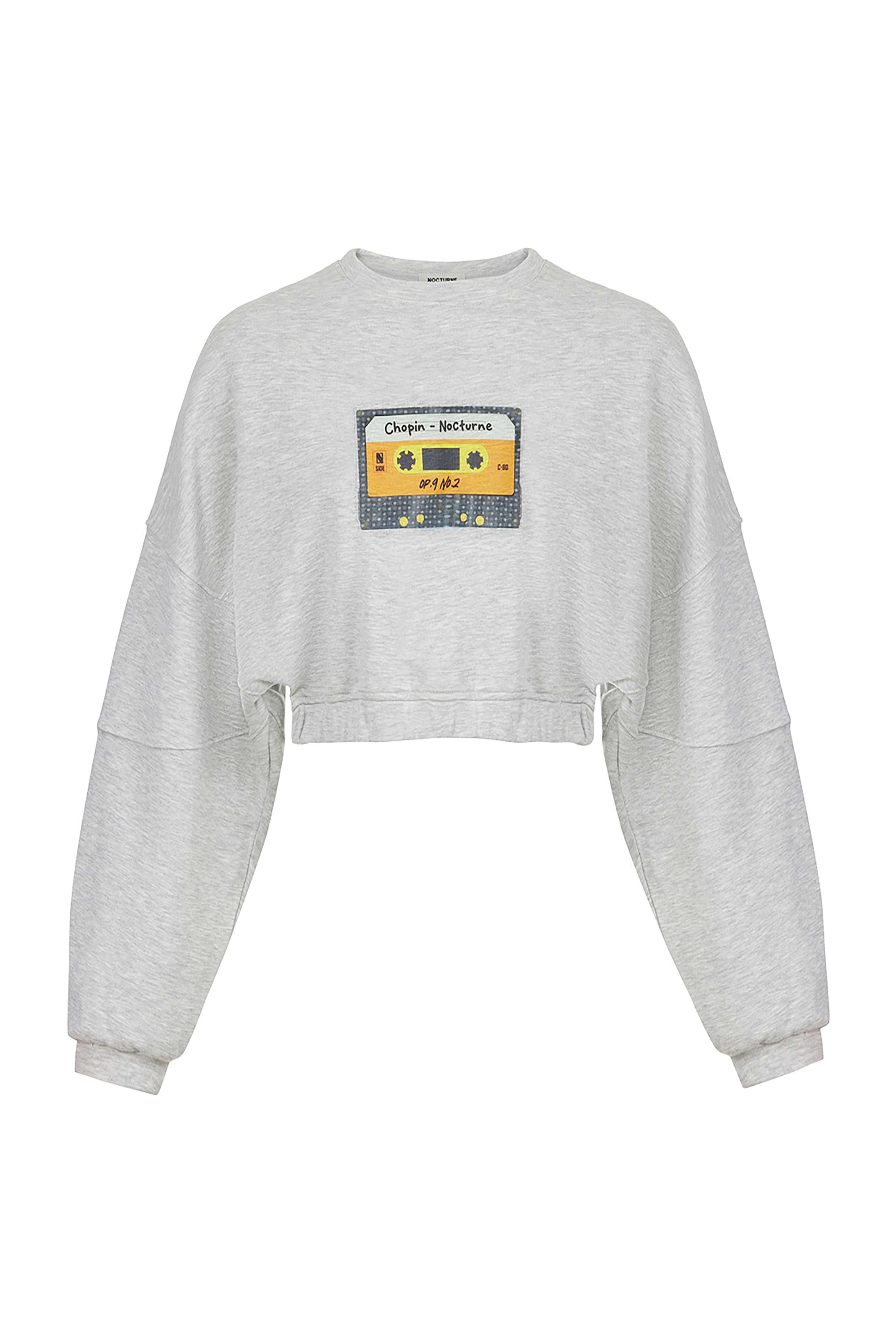 Printed Crop Sweatshirt
